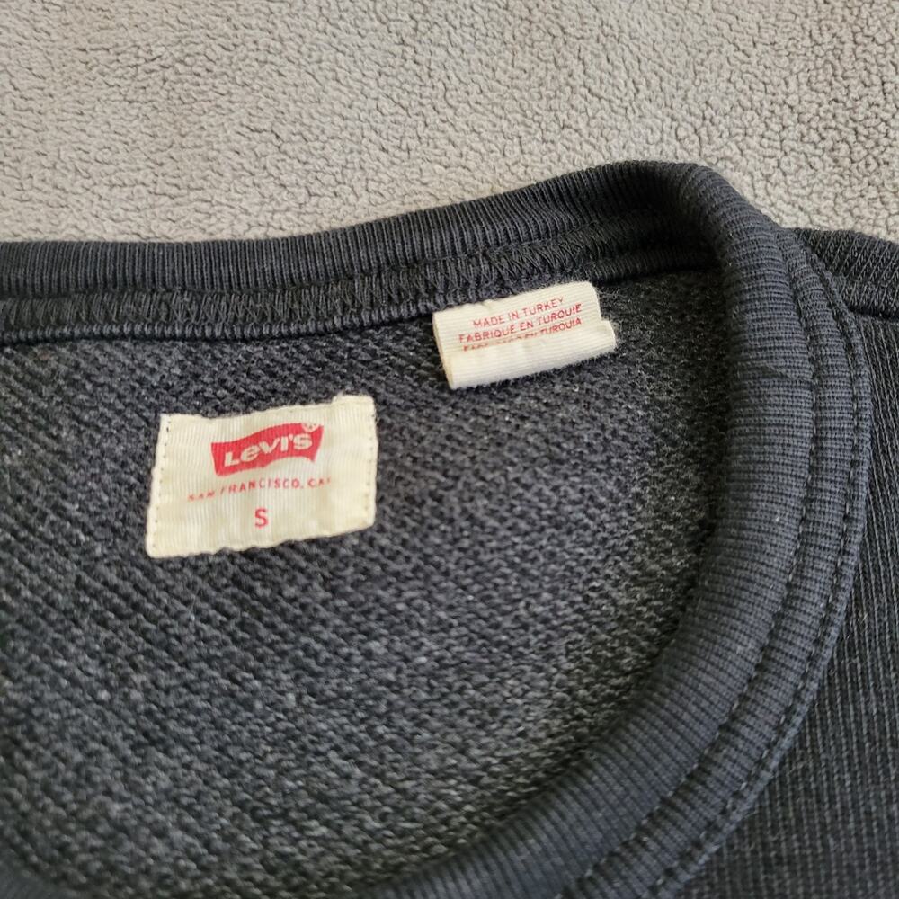 LEVIS Sweater Women Small Black Embroidered Pullover 90s Style Heavy Teacher - Picture 10 of 11